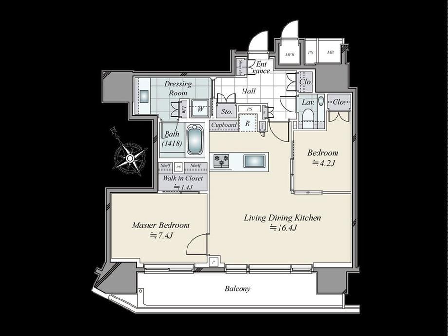 2LDK apartment in Minato Ward, Tokyo - Photo 1