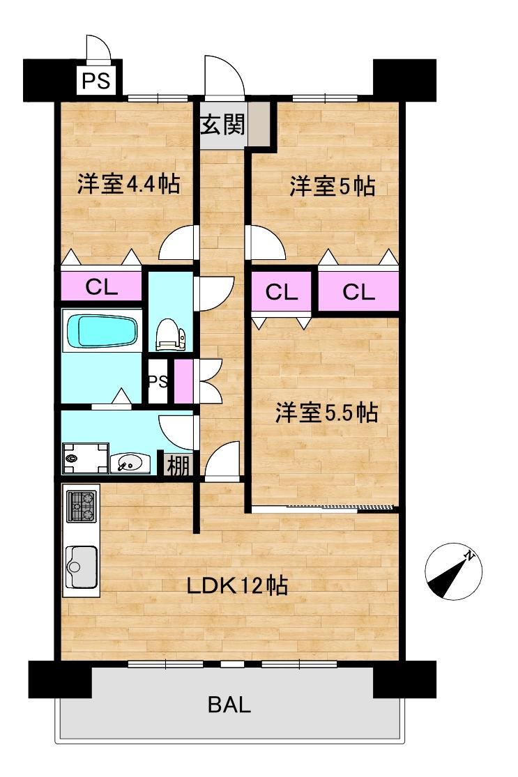 3LDK apartment in Nishiyodogawa Ward, Osaka - Photo 1