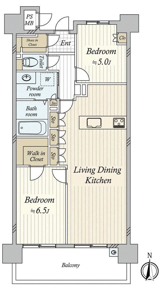 2LDK apartment in Higashi Ward, Nagoya, Aichi - Photo 1