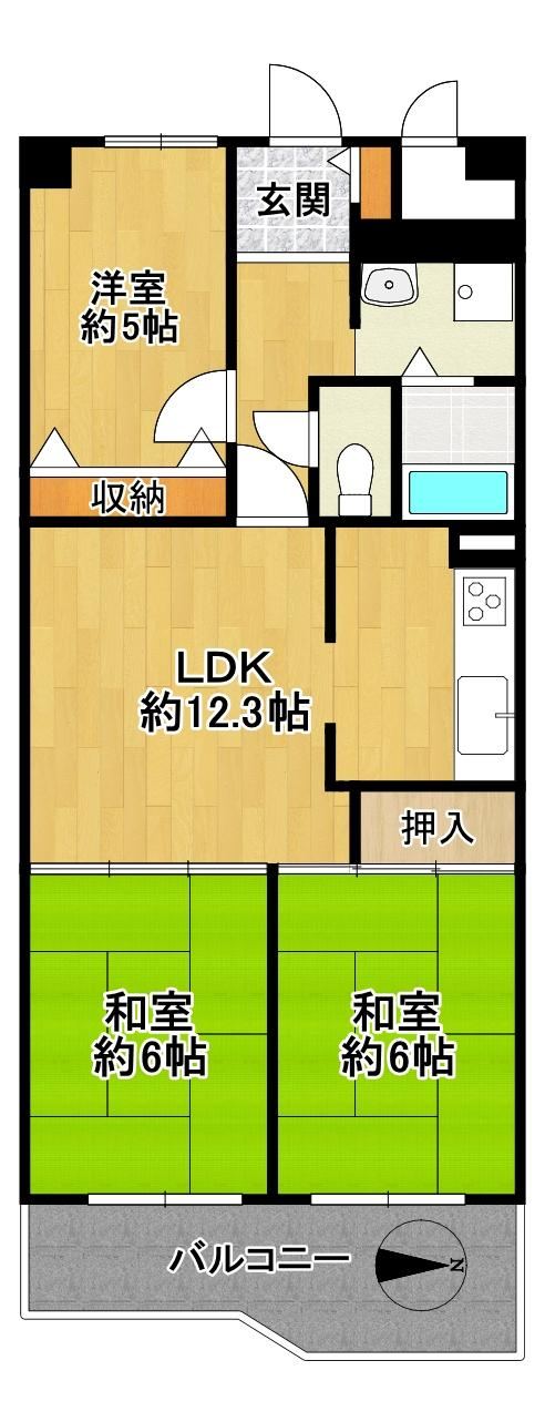 3LDK apartment in Yao, Osaka - Photo 1