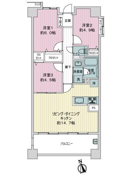 3LDK apartment in Kawaguchi, Saitama - Photo 1