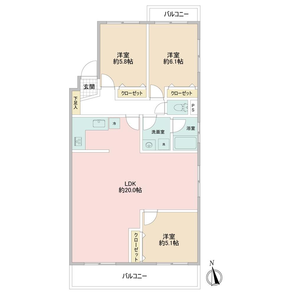 3LDK apartment in Tama Ward, Kawasaki, Kanagawa - Photo 1
