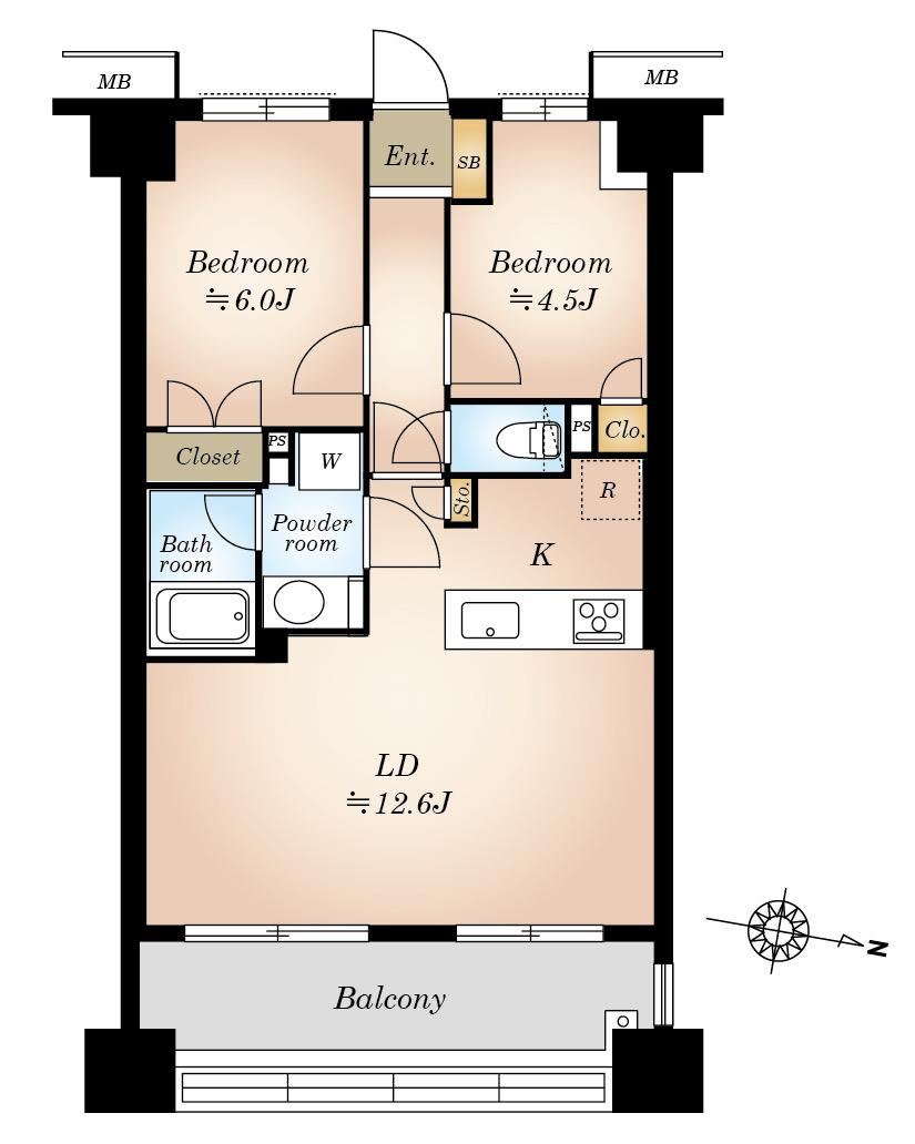 2LDK apartment in Shinagawa Ward, Tokyo - Photo 1