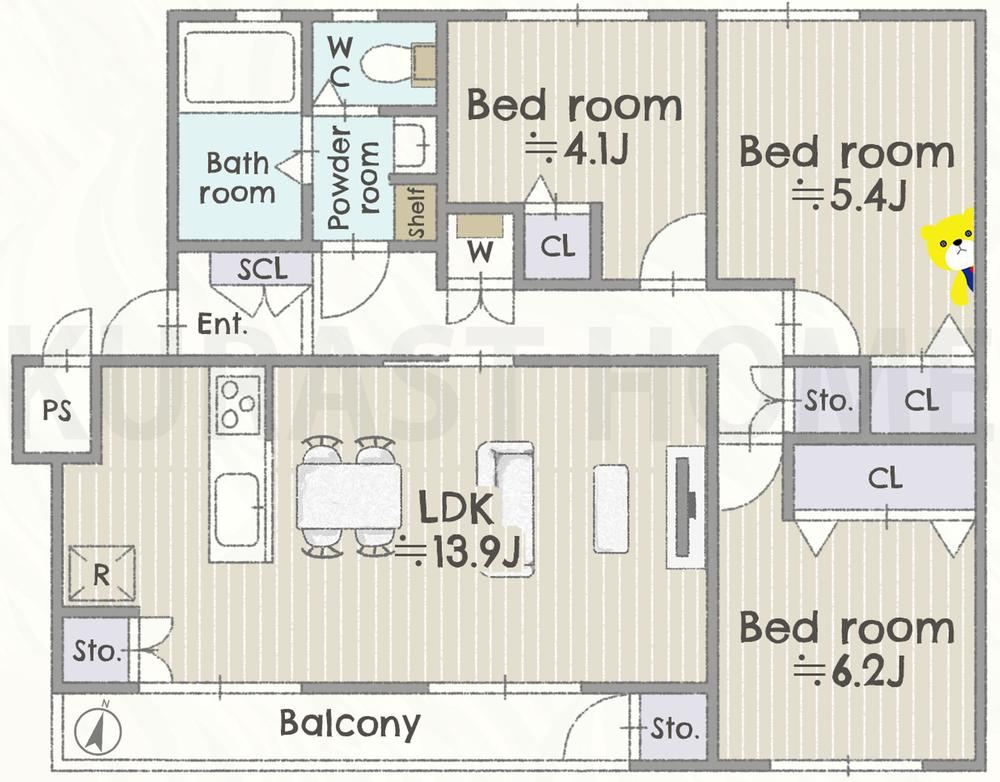 3LDK apartment in Nagaokakyo, Kyoto - Photo 1