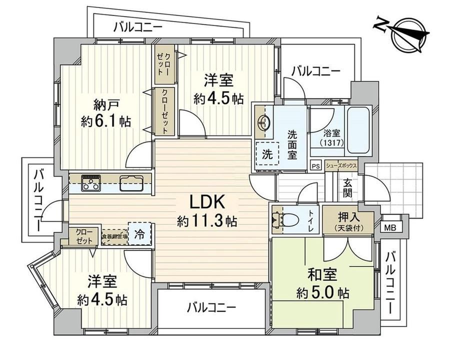 3LDK+S apartment in Higashinada Ward, Kobe, Hyogo - Photo 1