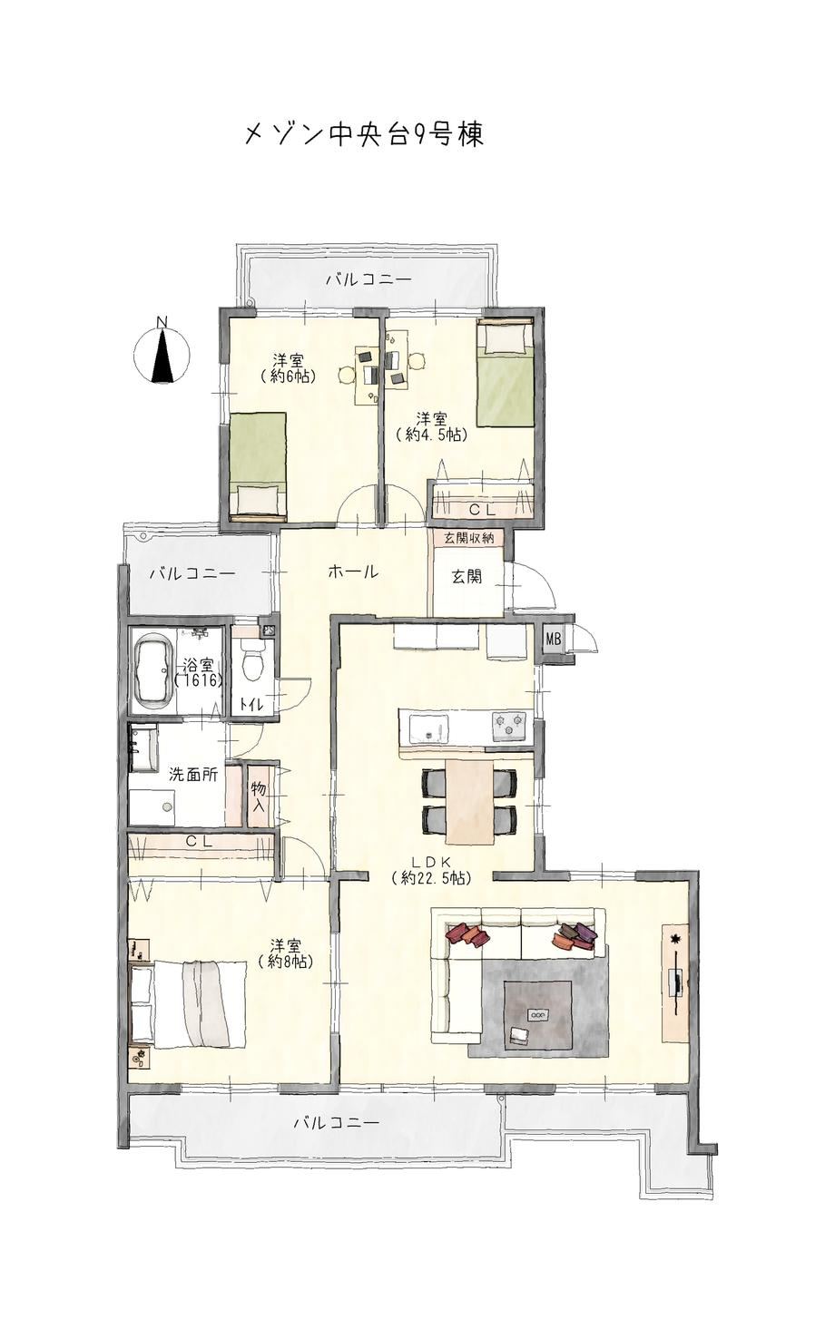 3LDK apartment in Kasugai, Aichi - Photo 1