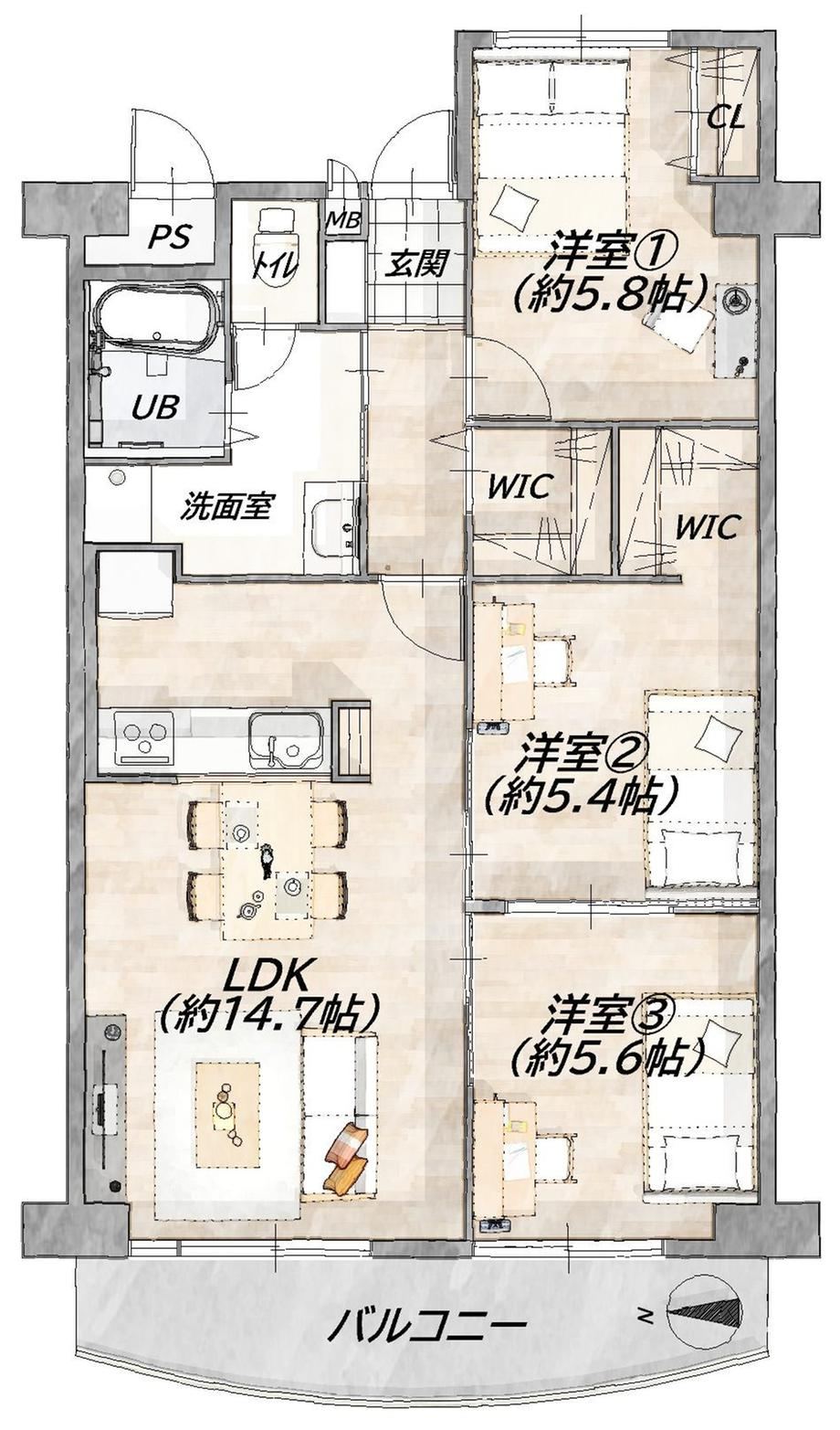3LDK apartment in Fushimi Ward, Kyoto - Photo 1