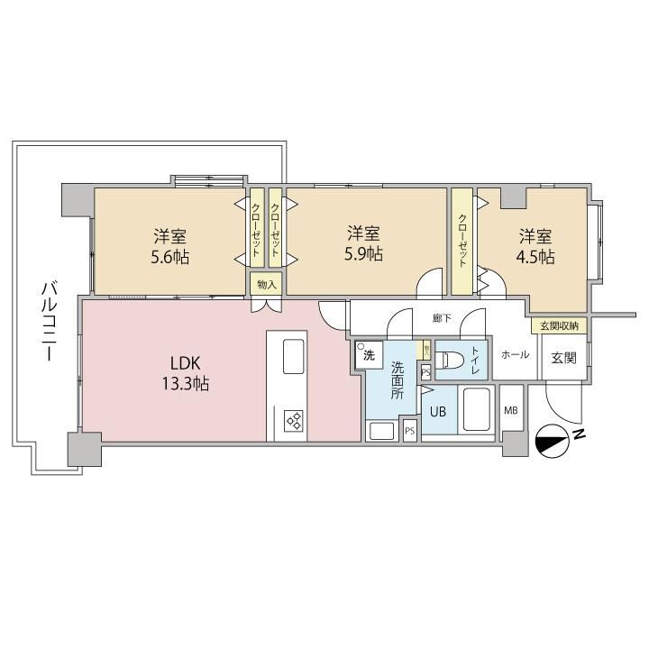 3LDK apartment in Isogo Ward, Yokohama, Kanagawa - Photo 1