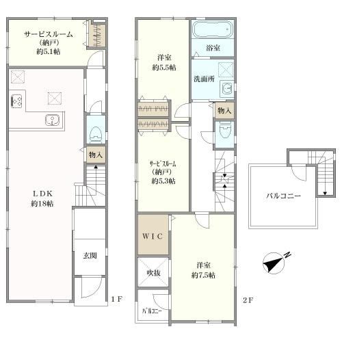 2LDK+2S house in Moriyama Ward, Nagoya, Aichi - Photo 1