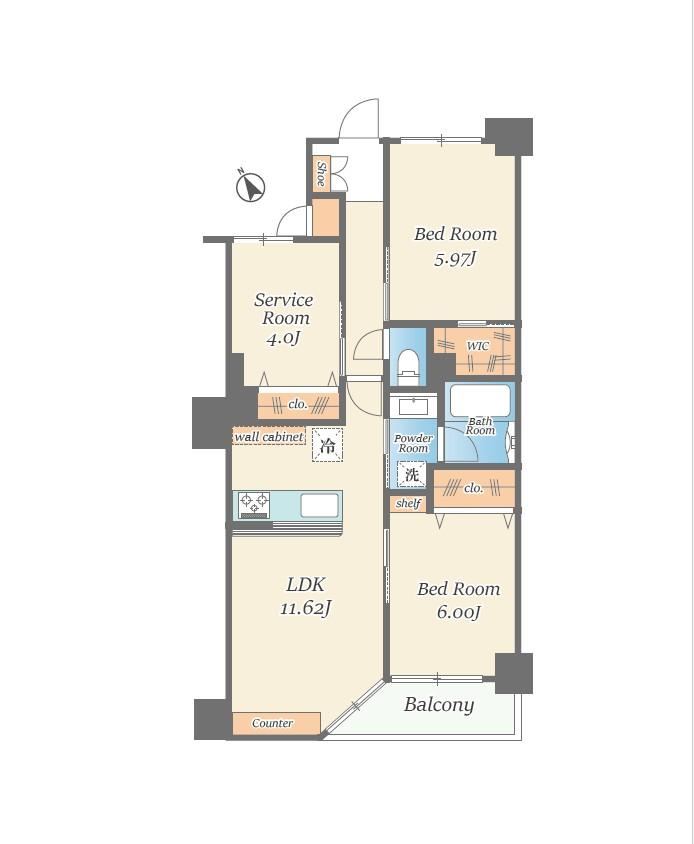 2LDK+S apartment in Shinjuku Ward, Tokyo - Photo 1