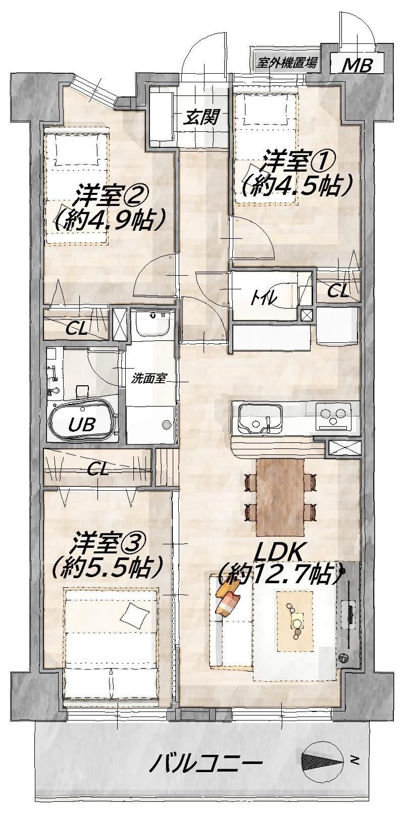 3LDK apartment in Suminoe Ward, Osaka - Photo 1