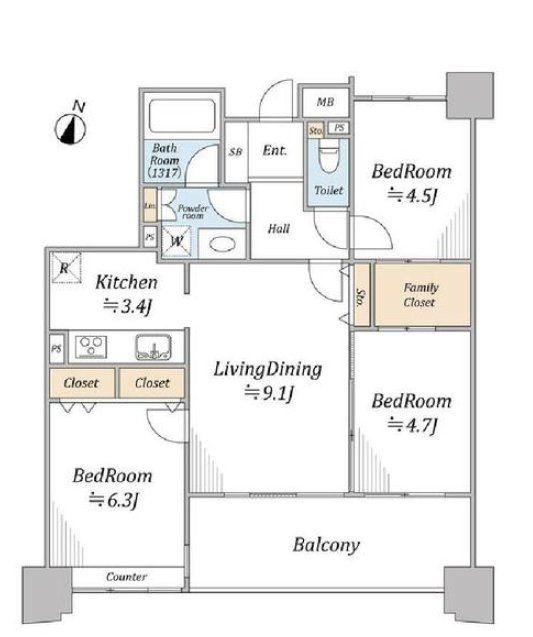 3LDK apartment in Isogo Ward, Yokohama, Kanagawa - Photo 1