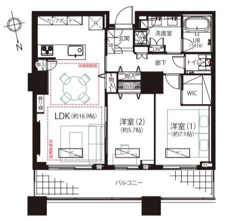 2LDK apartment in Minato Ward, Tokyo - Photo 1