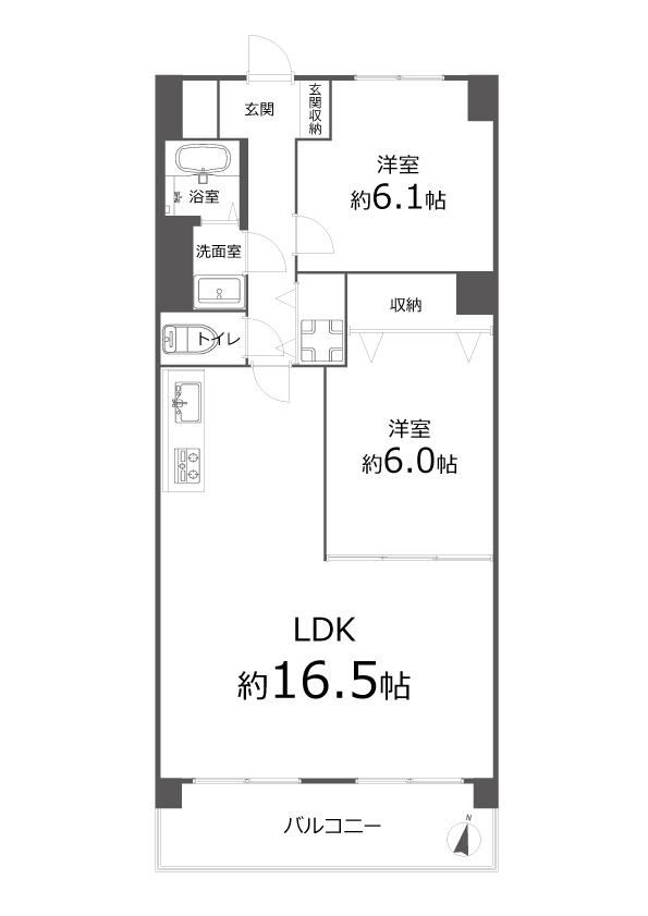 2LDK apartment in Hyogo Ward, Kobe, Hyogo - Photo 1