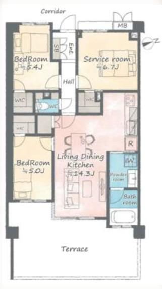 2LDK+S apartment in Aoba Ward, Yokohama, Kanagawa - Photo 1