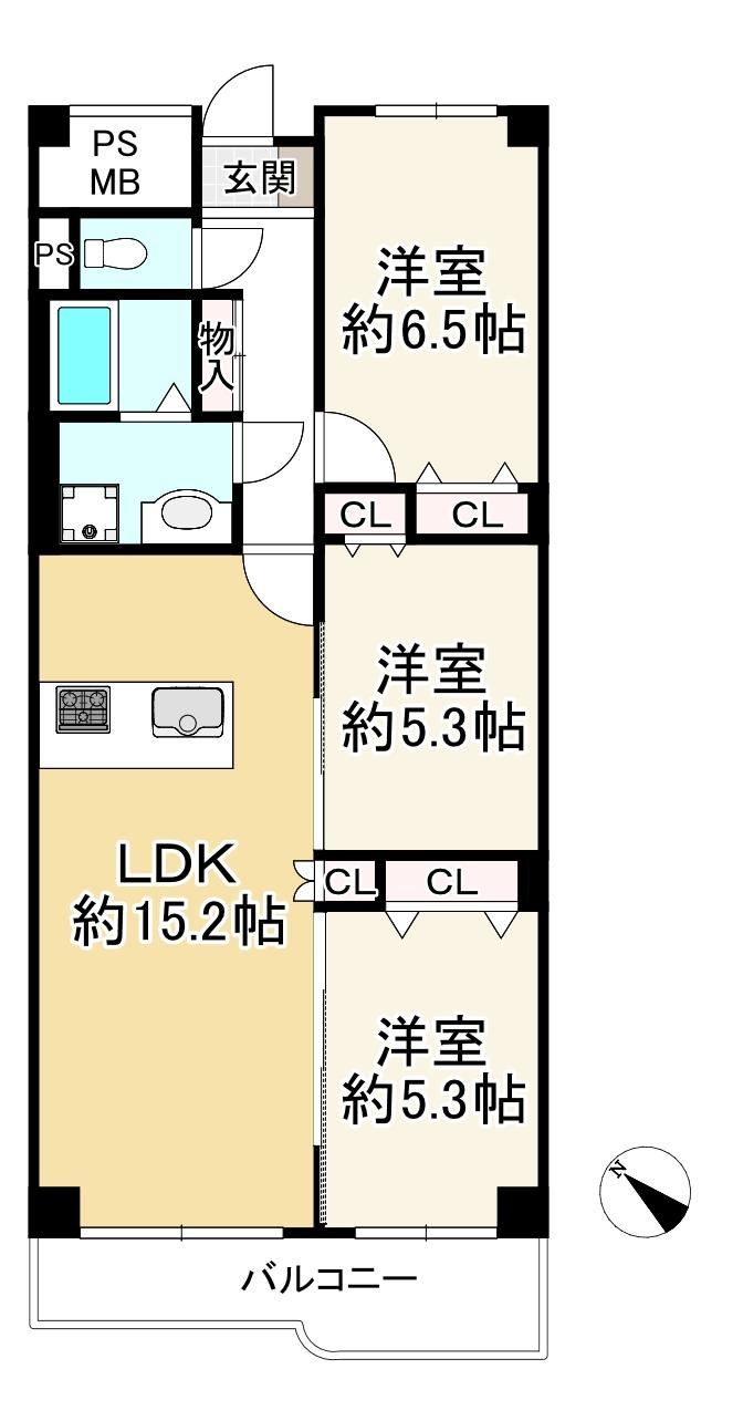 3LDK apartment in Takaishi, Osaka - Photo 1