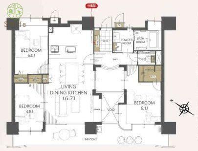 3LDK apartment in Suruga Ward, Shizuoka - Photo 1