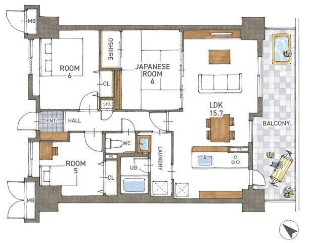 3LDK apartment in Kusatsu, Shiga - Photo 1