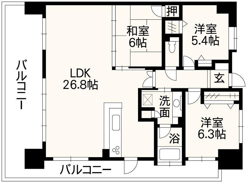 3LDK apartment in Chuo Ward, Kumamoto - Photo 1
