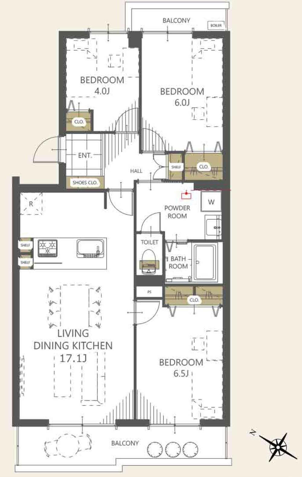 3LDK apartment in Takatsuki, Osaka - Photo 1