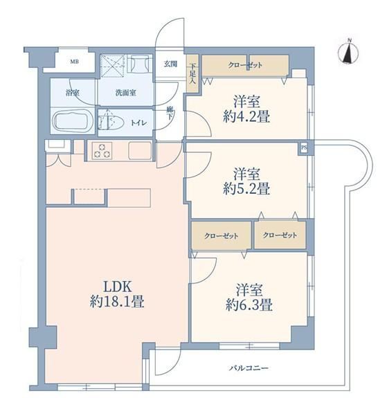 3LDK apartment in Nakahara Ward, Kawasaki, Kanagawa - Photo 1