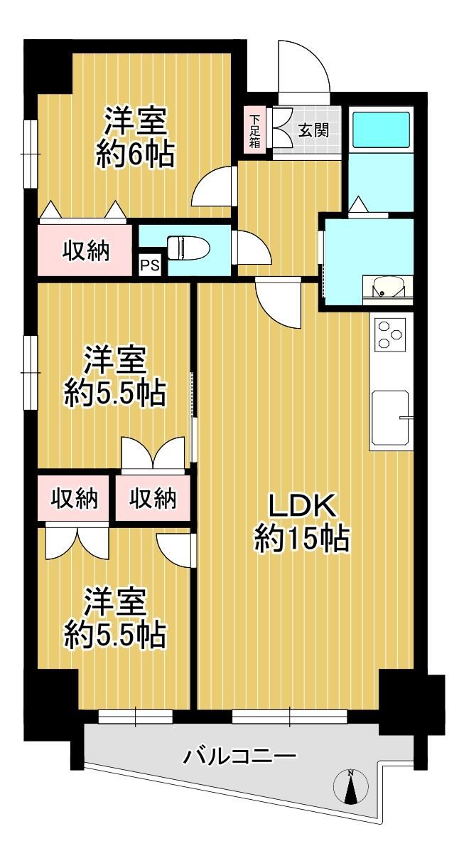 3LDK apartment in Chuo Ward, Osaka - Photo 1