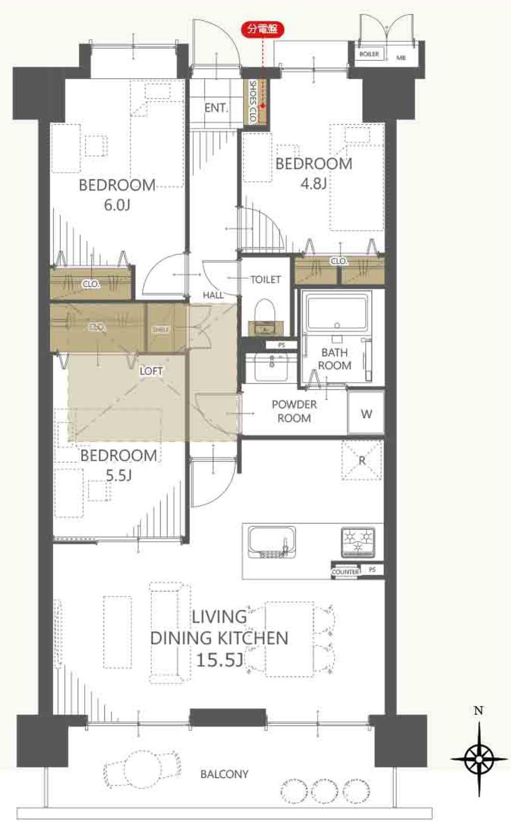 3LDK apartment in Suita, Osaka - Photo 1