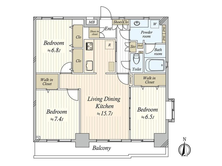 3LDK apartment in Funabashi, Chiba - Photo 1