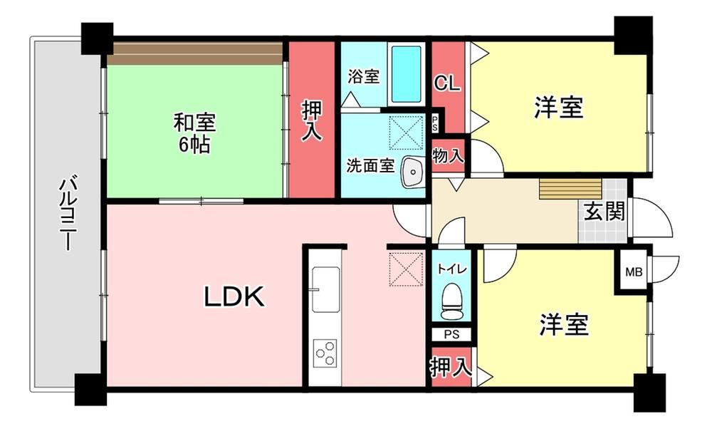 3LDK apartment in Yahatanishi Ward, Kitakyushu, Fukuoka - Photo 1