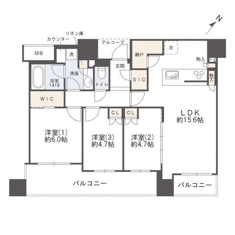 3LDK apartment in Fukushima Ward, Osaka - Photo 1