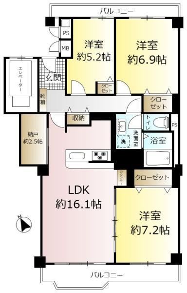3LDK+S apartment in Matsudo, Chiba - Photo 1