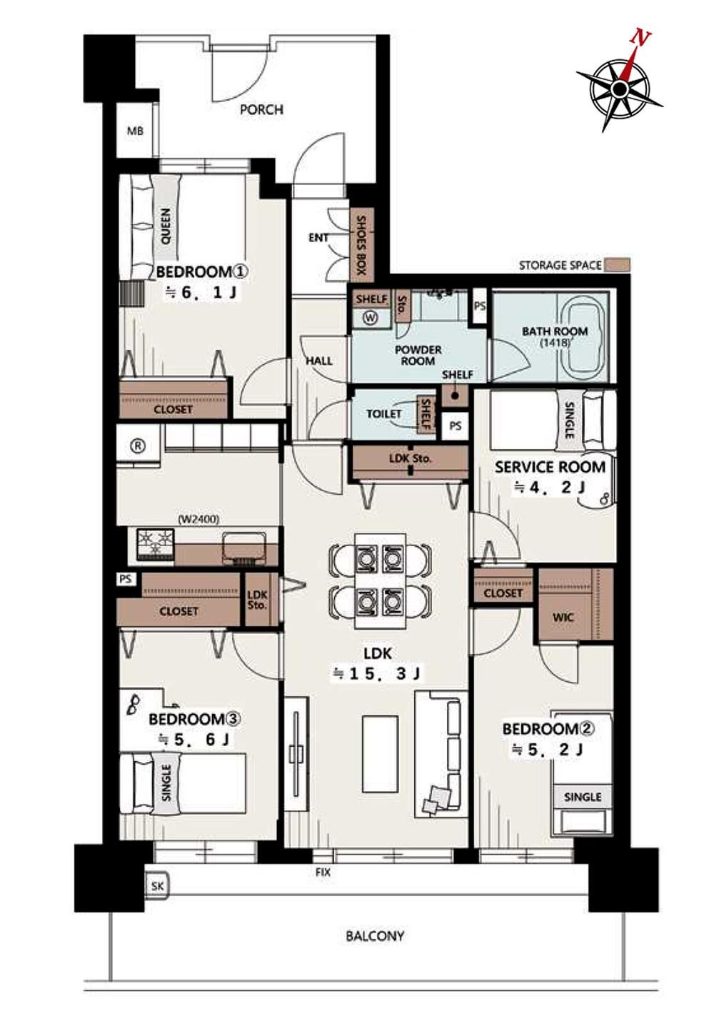 3LDK+S apartment in Asaka, Saitama - Photo 1