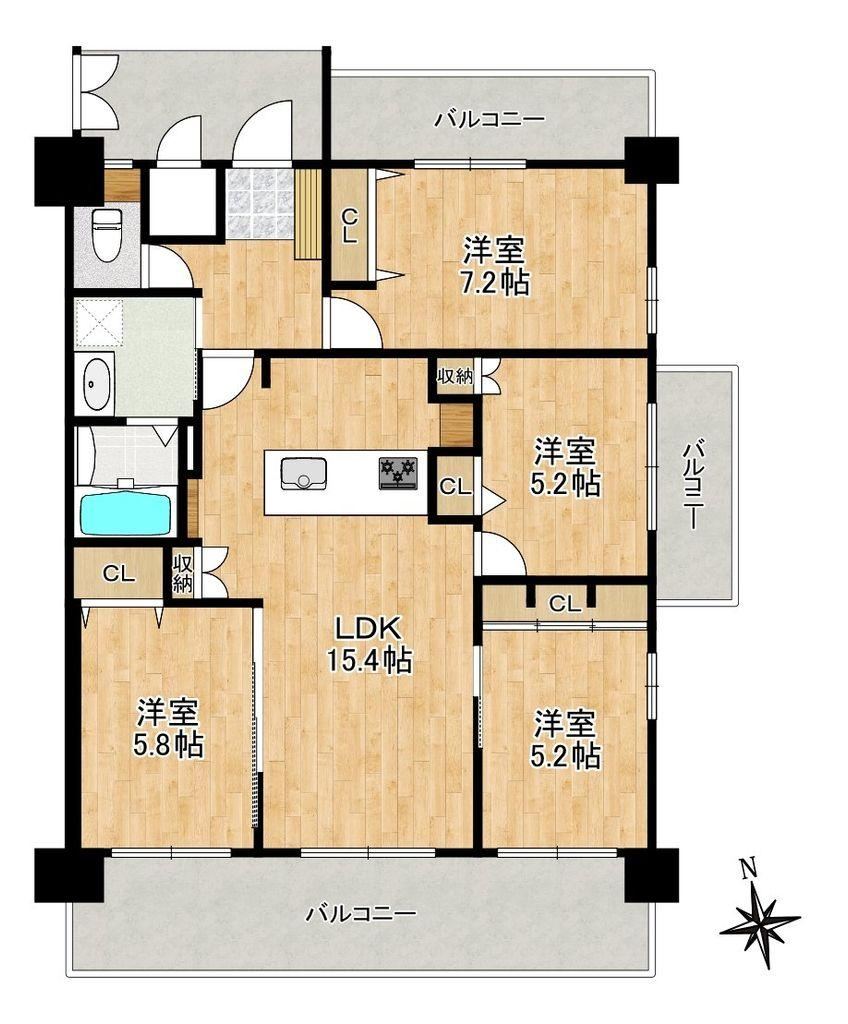 4LDK apartment in Chikushino, Fukuoka - Photo 1