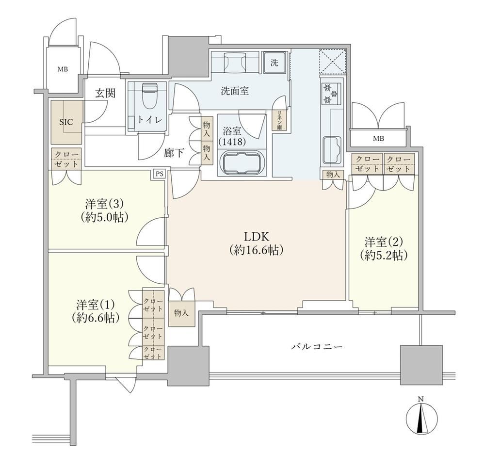 3LDK apartment in Chuo Ward, Osaka - Photo 1
