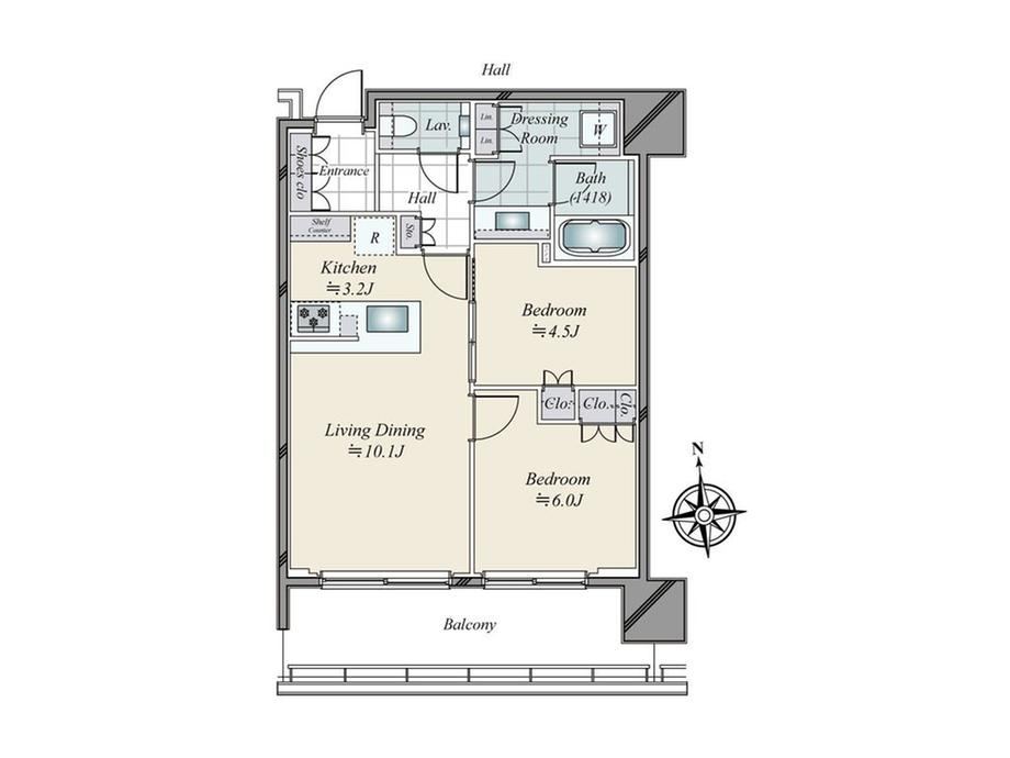 2LDK apartment in Minato Ward, Tokyo - Photo 1