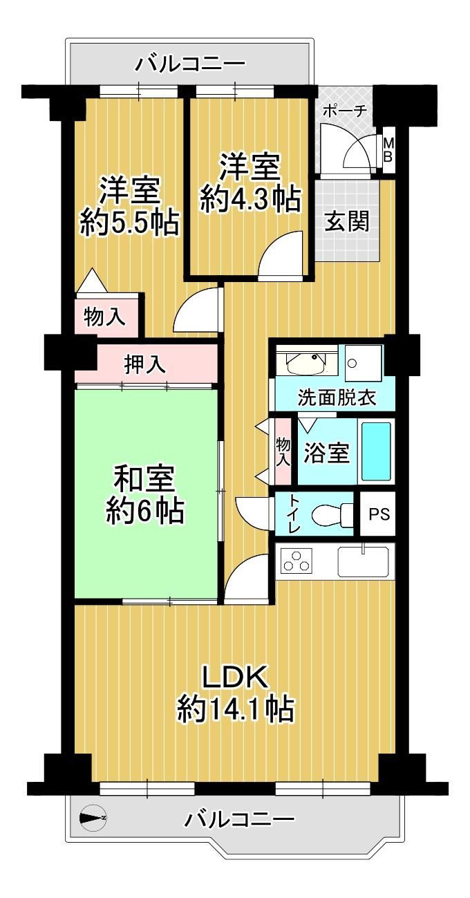 3LDK apartment in Hirakata, Osaka - Photo 1