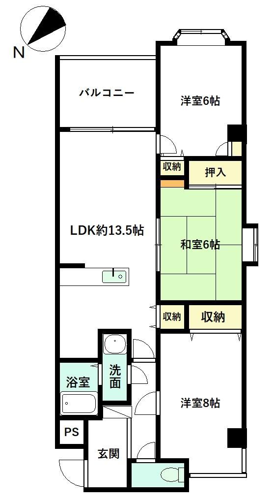 3LDK apartment in Toyama, Toyama - Photo 1