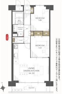2LDK apartment in Takasaki, Gunma - Photo 1