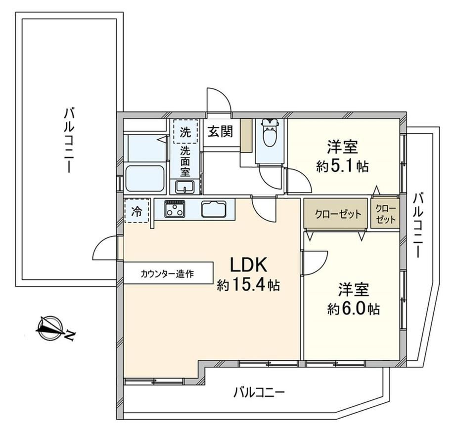 2LDK apartment in Higashinada Ward, Kobe, Hyogo - Photo 1