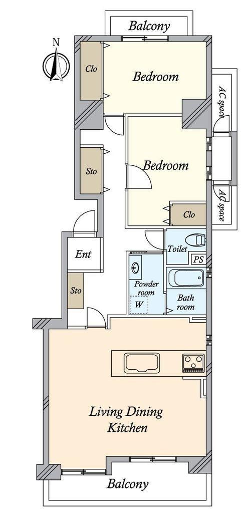 2LDK apartment in Nishi Ward, Nagoya, Aichi - Photo 1