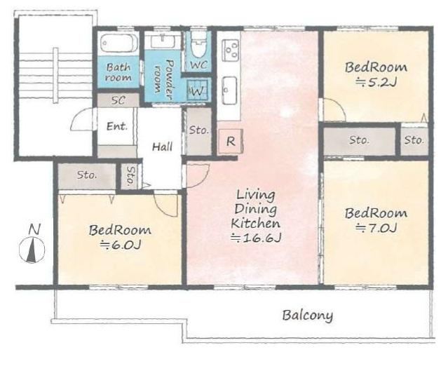 3LDK apartment in Isogo Ward, Yokohama, Kanagawa - Photo 1