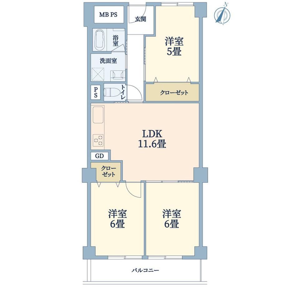 3LDK apartment in Toyonaka, Osaka - Photo 1