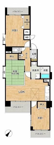 3LDK apartment in Kasugai, Aichi - Photo 1
