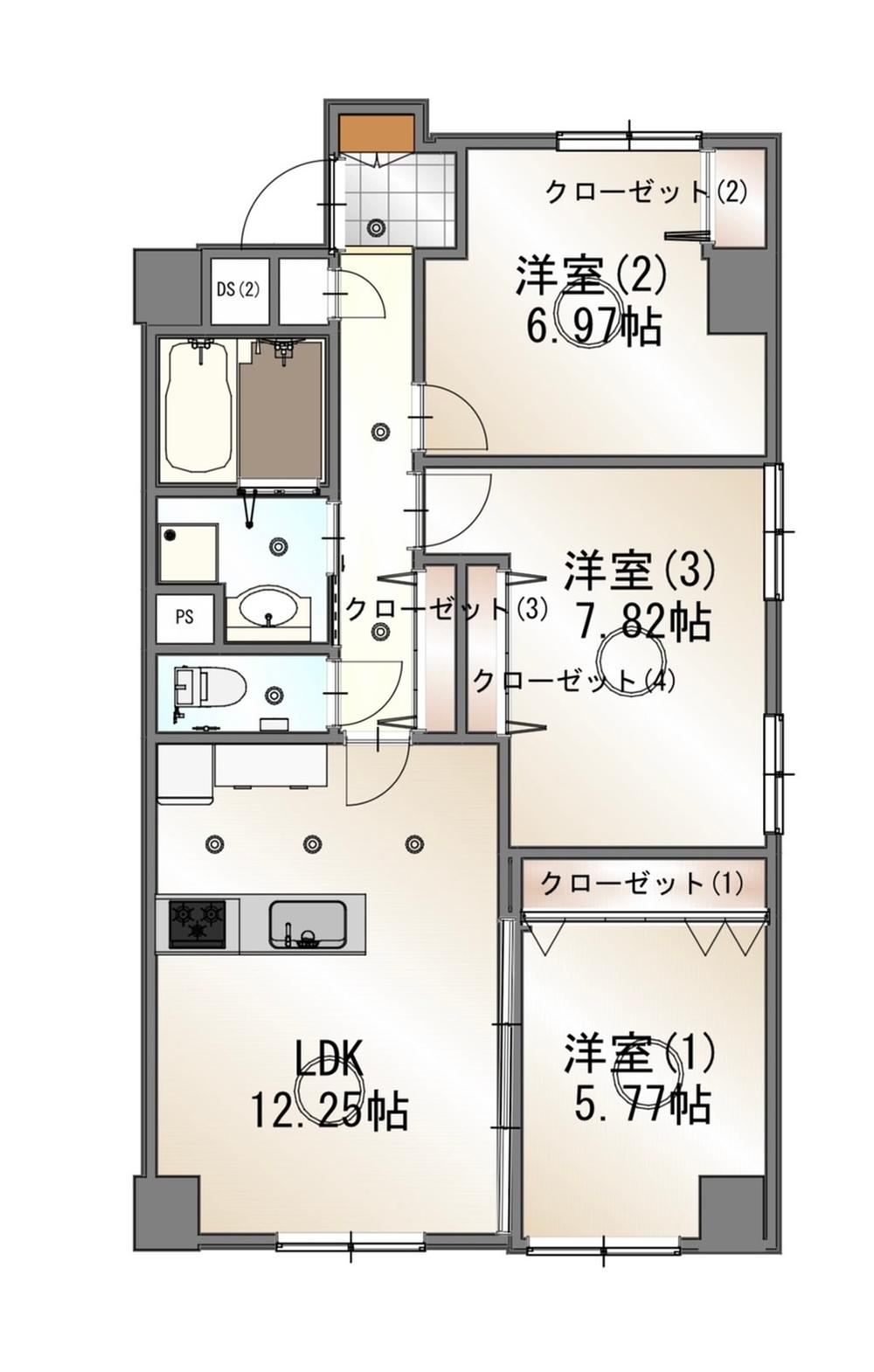 3LDK apartment in Chuo Ward, Osaka - Photo 1