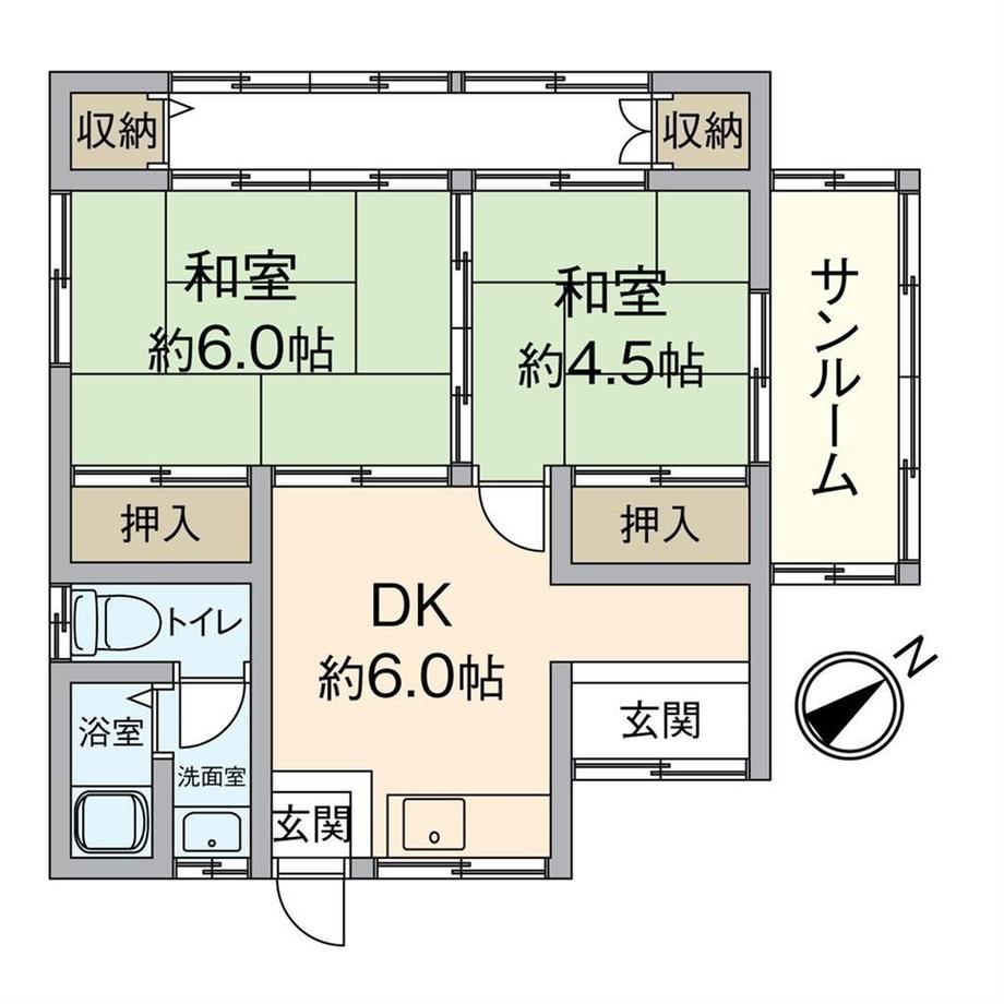 2DK house in Kokuraminami Ward, Kitakyushu, Fukuoka - Photo 1