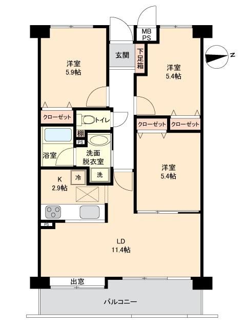 3LDK apartment in Matsudo, Chiba - Photo 1