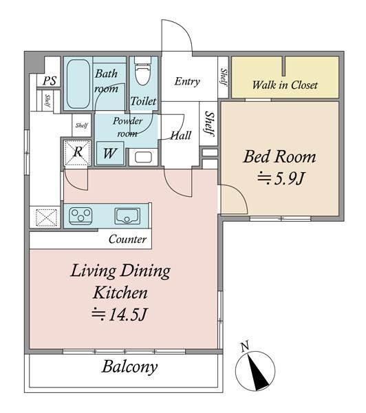 1LDK apartment in Meguro Ward, Tokyo - Photo 1