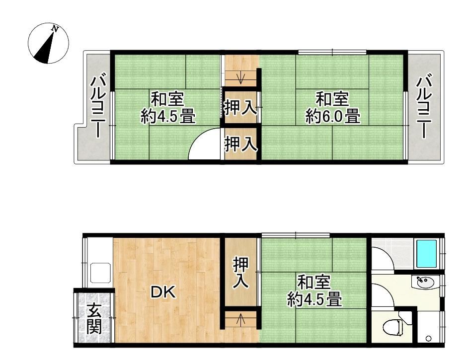 3DK house in Neyagawa, Osaka - Photo 1