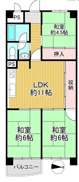 3LDK apartment in Amagasaki, Hyogo - Photo 1