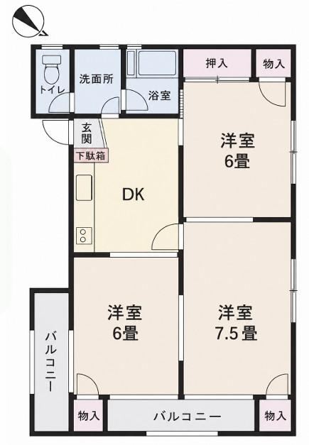 3DK apartment in Matsudo, Chiba - Photo 1